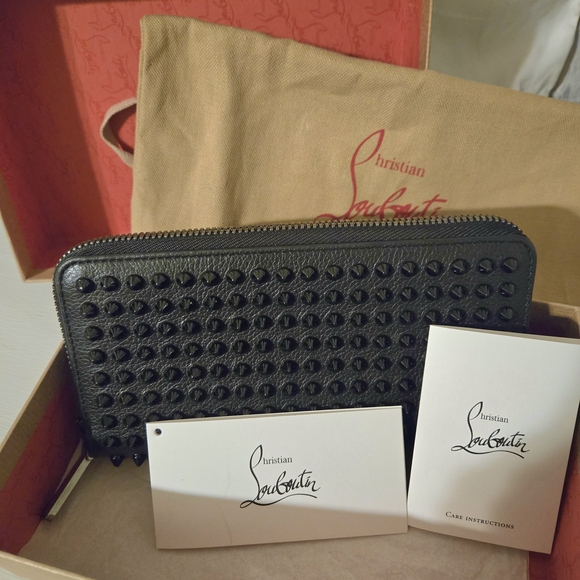 Christian Louboutin Handbags - Christian Louboutin Black Studded Zip Wallet